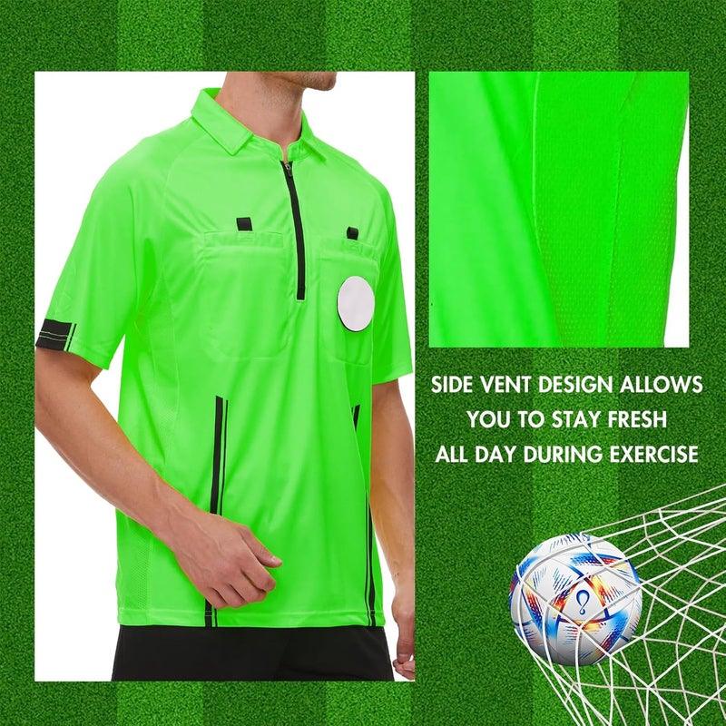 VKT Soccer Referee Shirt Jersey Kit Official Short Sleeve Ref Shirts Uniform Halloween Costume for Men & Women - Image 5